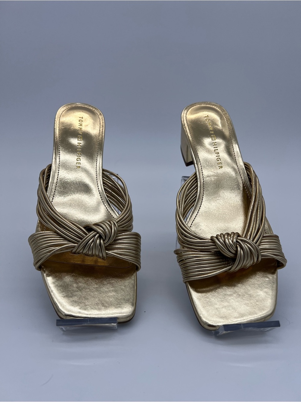 Tommy Hilfiger Women's Gold Knotted Slide Sandals size 7.5